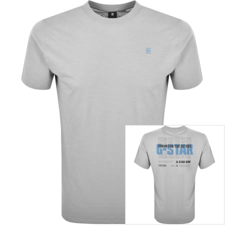 G-Star Lash Logo T Shirt Grey | Mainline Menswear Canada